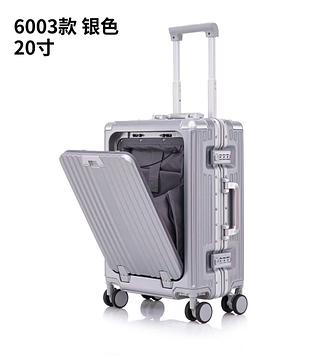 10kg Mala de mao com rodas universais, abertura frontal, material de PC, estrutura de alumínio, mala quadrada, homens e mu