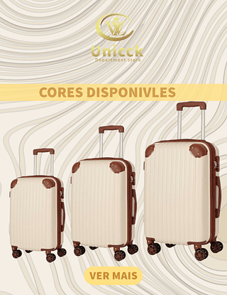 Mala de Bordo Ziper duplo anti-fundo ABS Com 4 Rodas 360